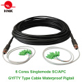 6 Cores Outdoor GYFTY Type Cable Fiber Optic Waterproof Pigtail